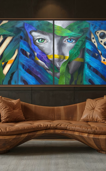 Inscape | Mixed-media diptych