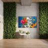 I See Beauty mixed media painting by Daniela SV Art displayed in a modern green interior