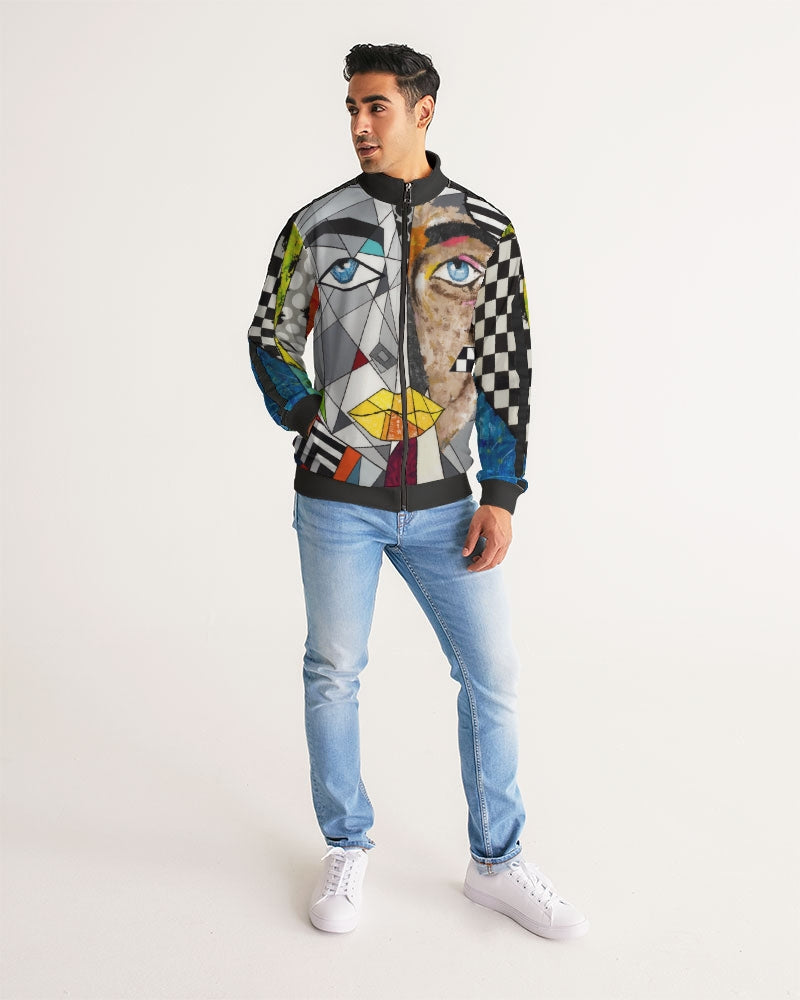 IMWho you truly are Men's Stripe-Sleeve Track Jacket