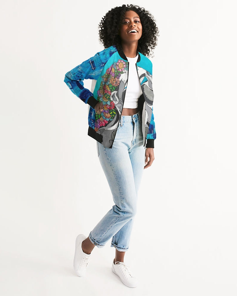 the dreaming woman Women's Bomber Jacket