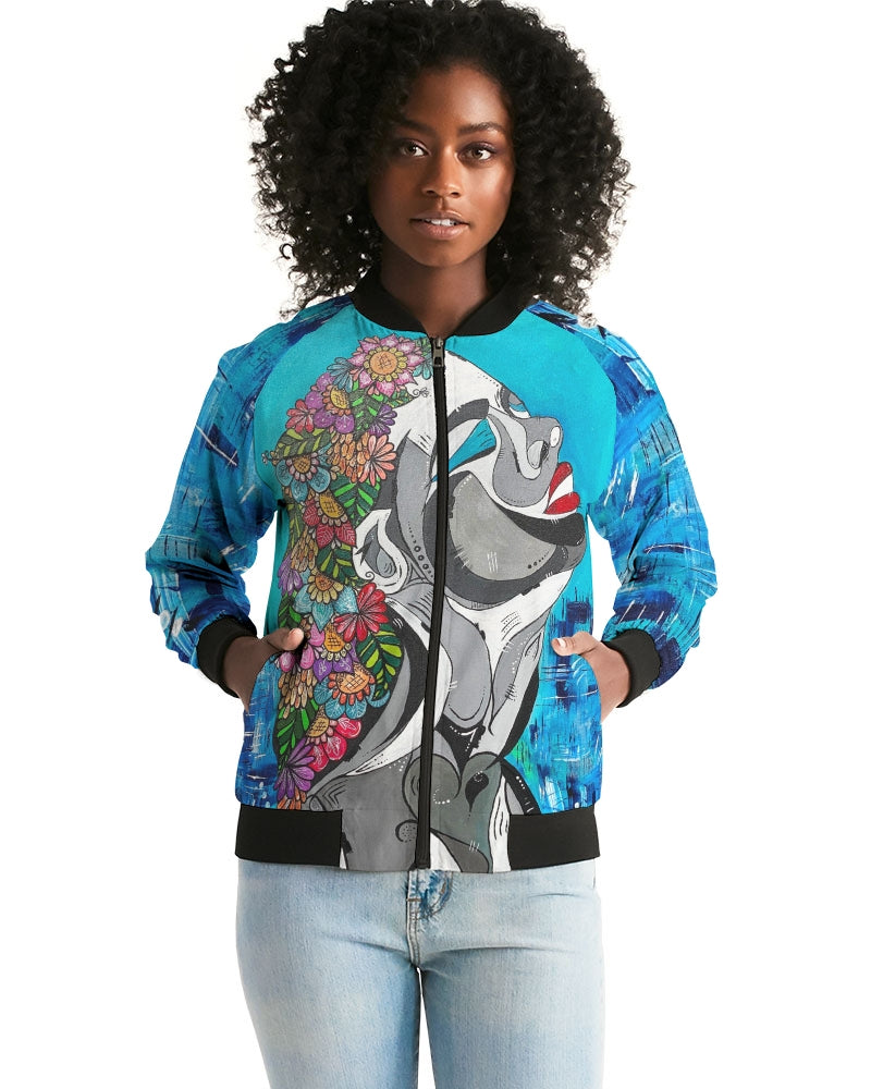 the dreaming woman Women's Bomber Jacket