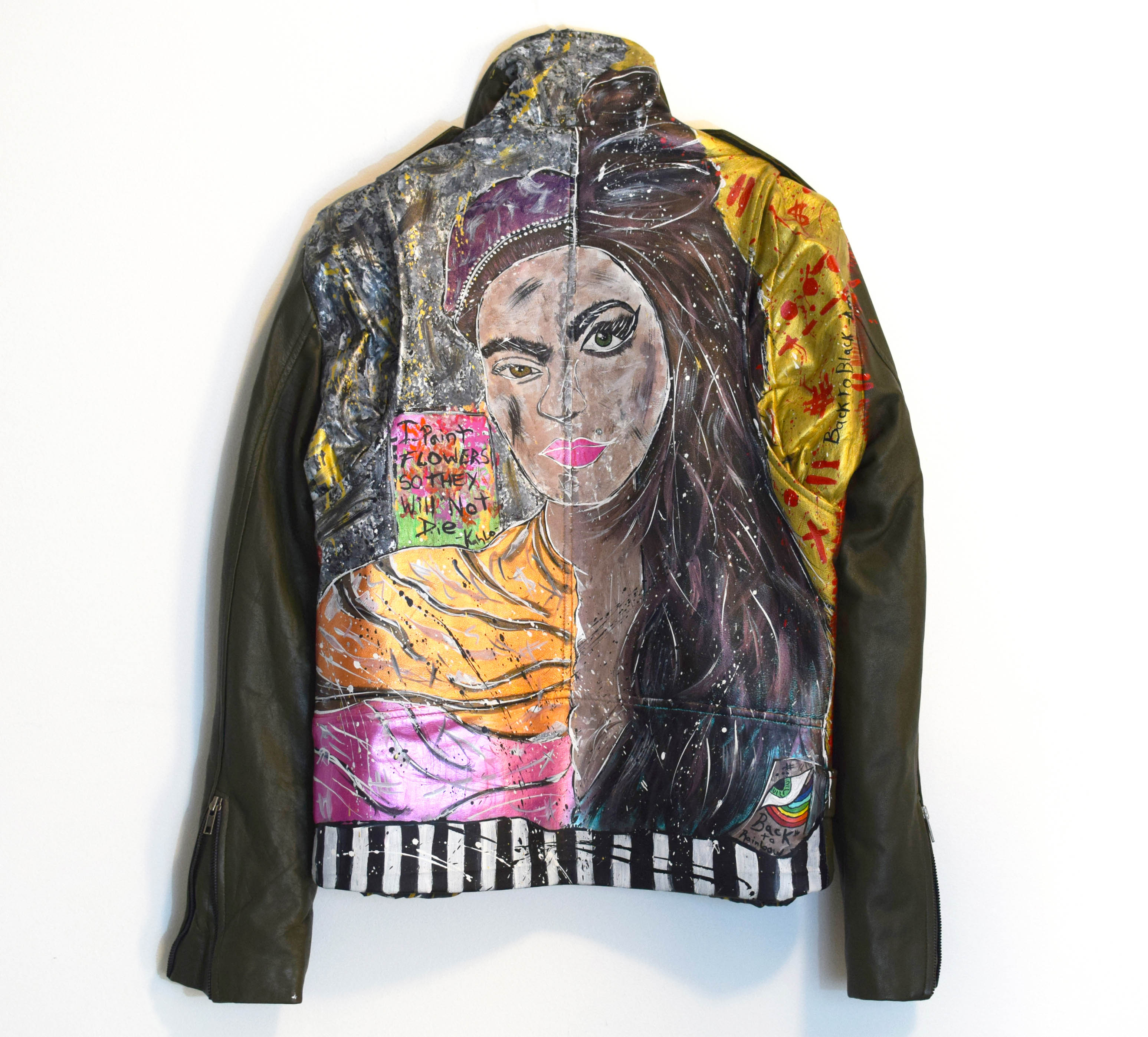 Leather jacket - Frada Kahlo & Amy Winehouse