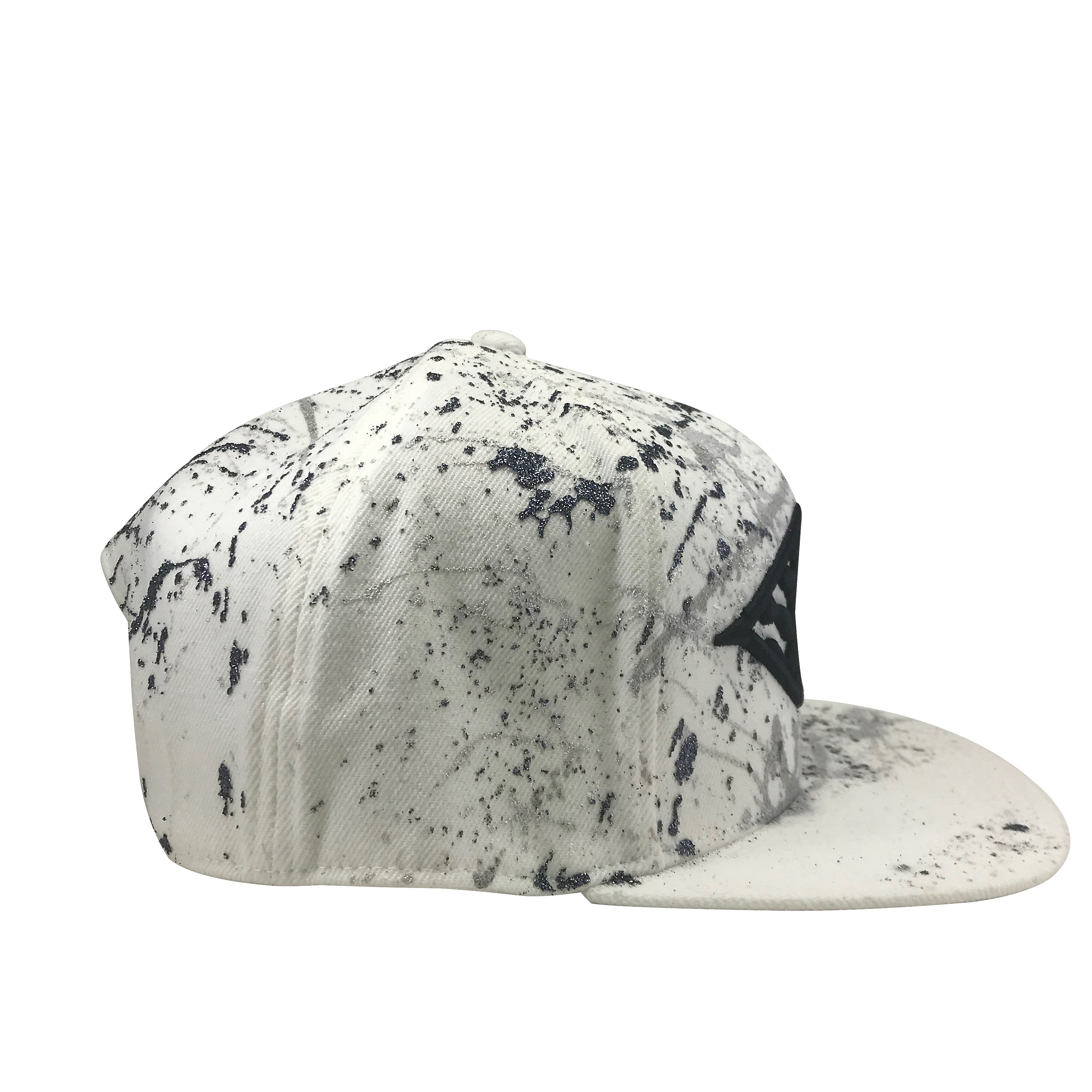Hat - Unique hand painted Silver / Rainbow