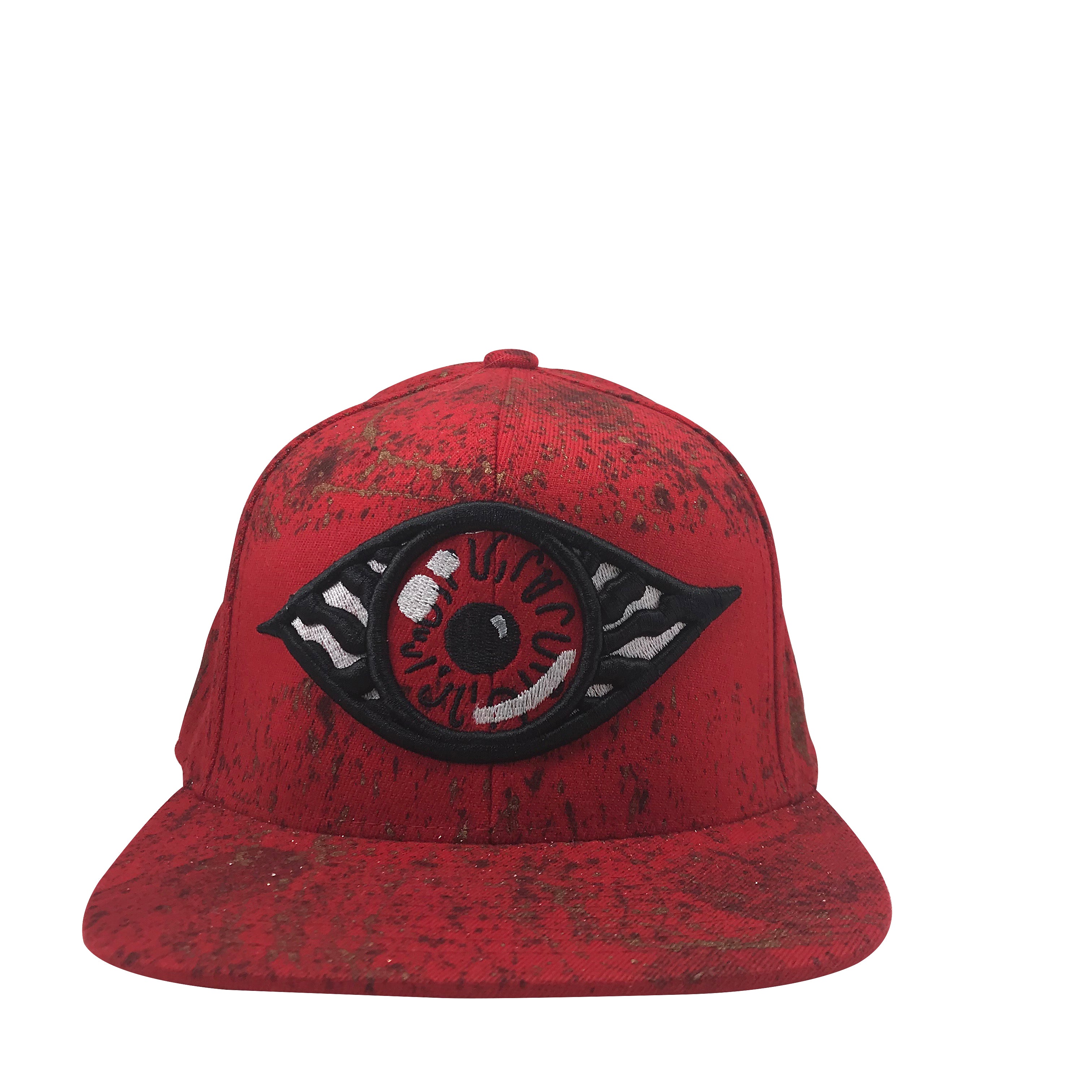 Hat - Unique hand painted / Red- Gold