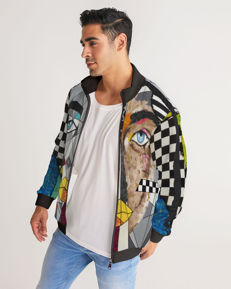 IMWho you truly are Men's Stripe-Sleeve Track Jacket