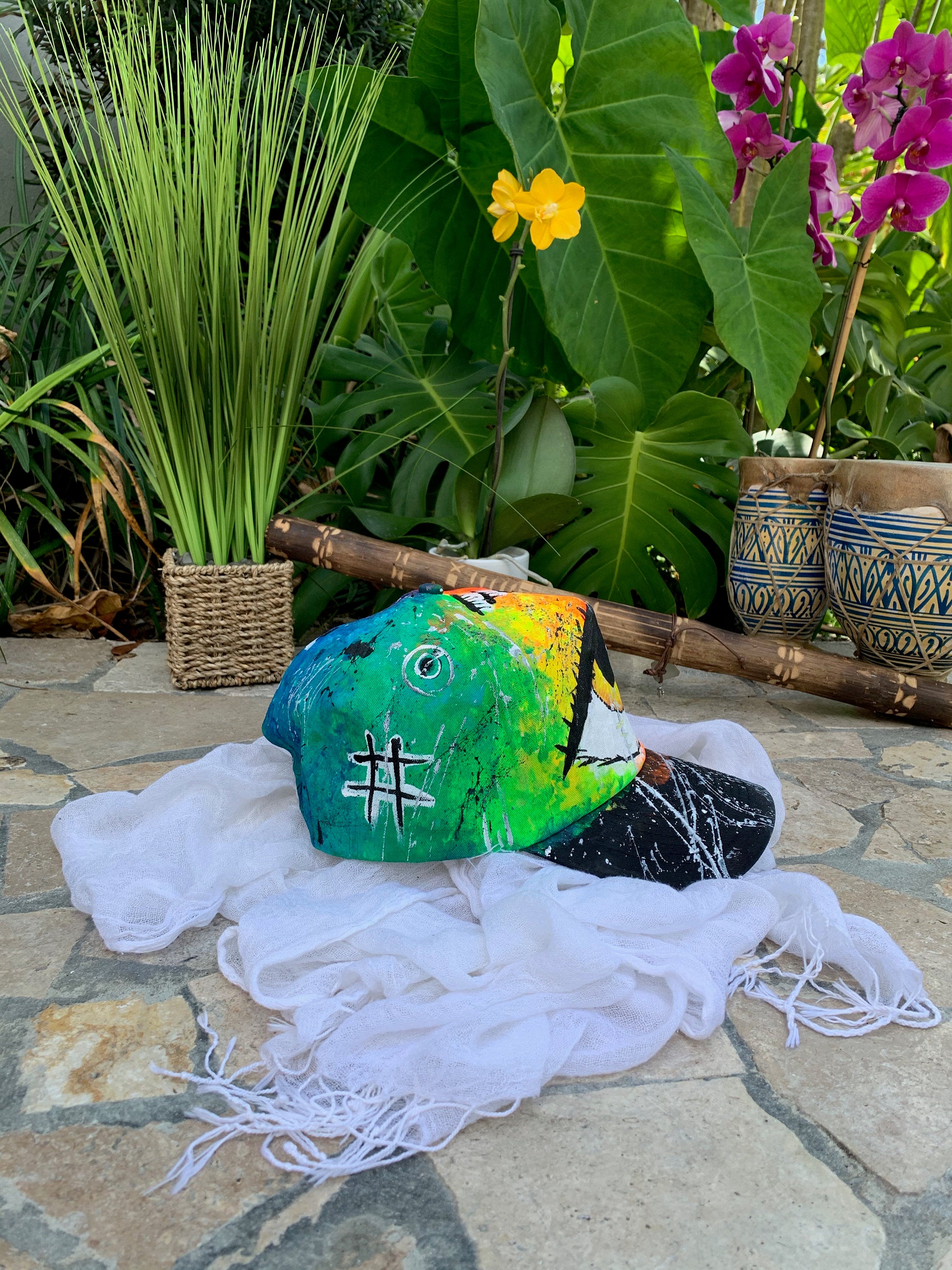 Colorful Hand painted hat