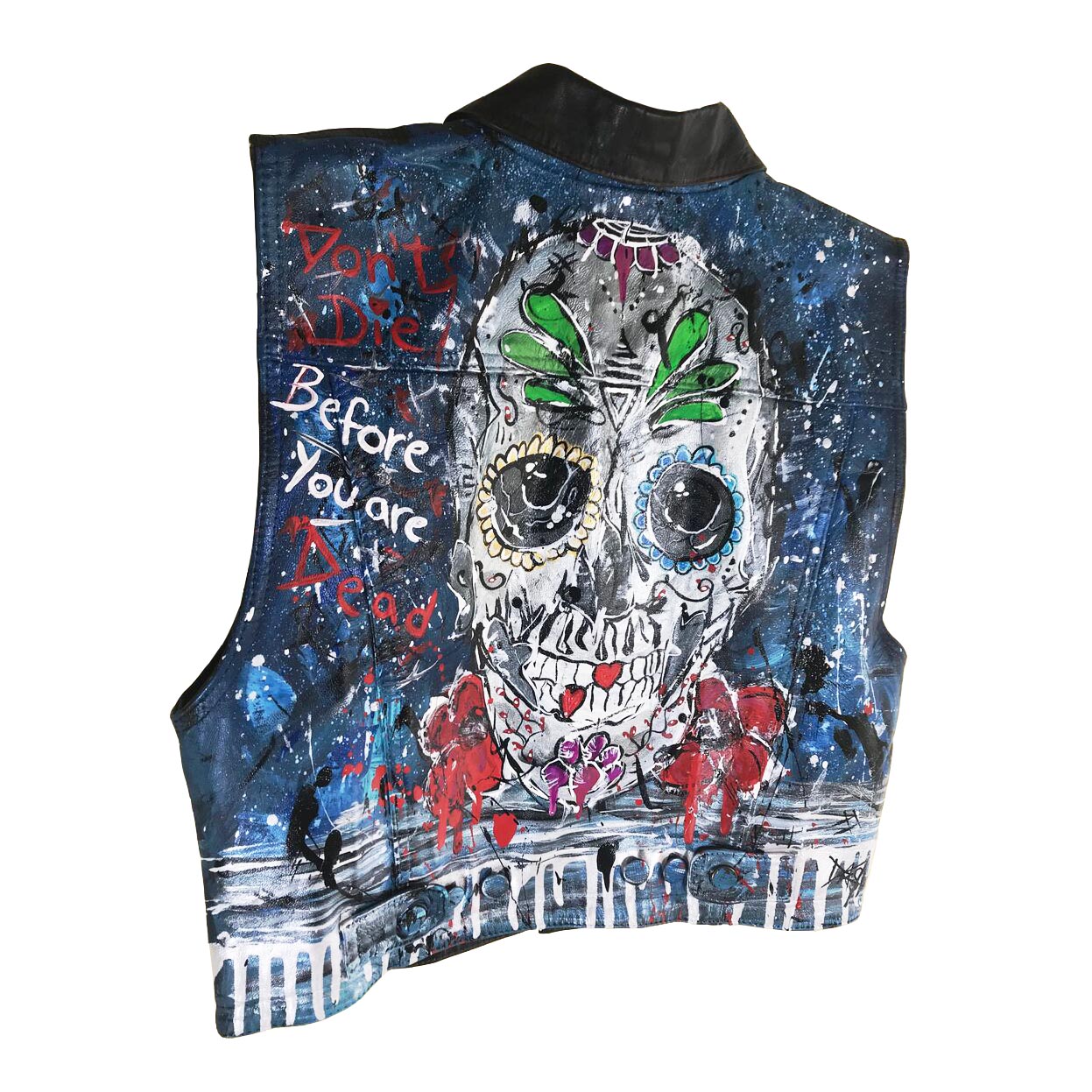 Vest Leather jacket - Don't die before you are dead -